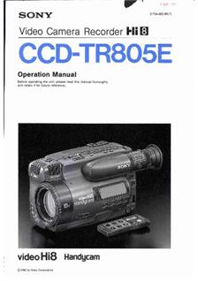 Sony CCD TR 805 E manual. Camera Instructions.